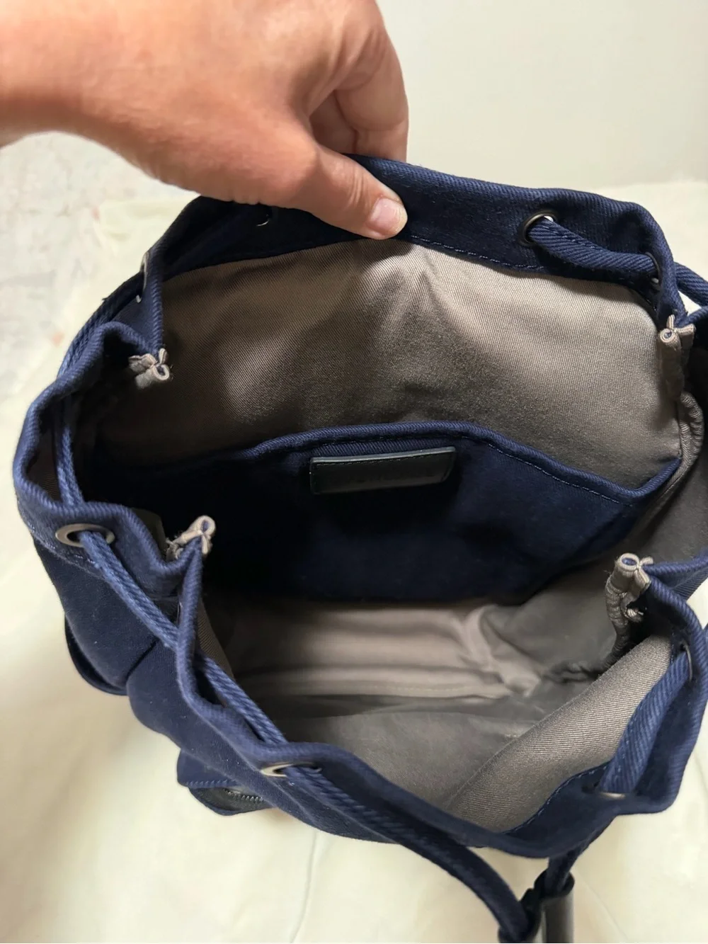 Everlane Navy Canvas Backpack with Snaps